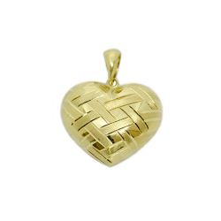 Pingente Cora��o Treli�a em Ouro 18 Kilates � 25229